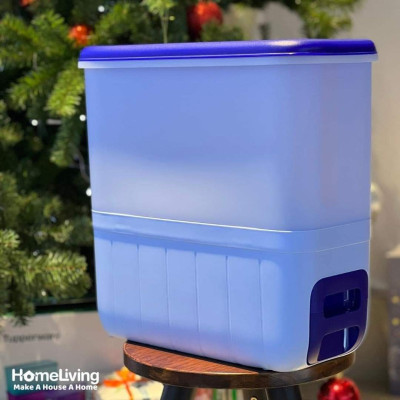 Thùng gạo Tupperware 10kg chính hãng - Tokyo Blue