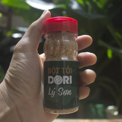 Đặc Sản Quảng Ngãi - Bột Tỏi Lý Sơn Dori - Hủ 70g - Tỏi trồng và sản xuất trực tiếp tại đảo Lý Sơn - Bột tỏi Lý Sơn nguyên chất - Mùi rất thơm đặc trưng của tỏi Lý Sơn - Dùng ướp thực phẩm làm nước chấm nước sốt