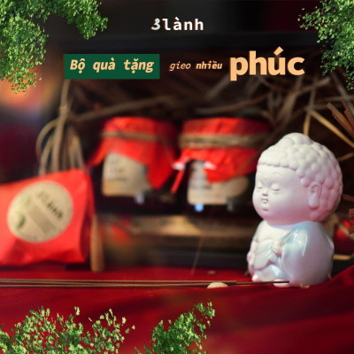 Bộ Quà Tặng Trầm Hương Cao Cấp Phúc 3 Lành Mừng Thọ Chúc Phúc Mong An Yên Tài Lộc Phúc Lành Trang Trí Nhà Cửa