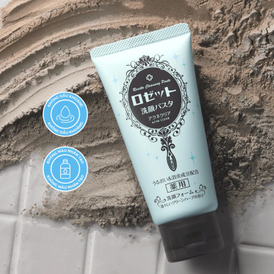 Sữa Rửa Mặt Rosette Làm Giảm Mụn Face Wash Pasta Acne Clear 120G