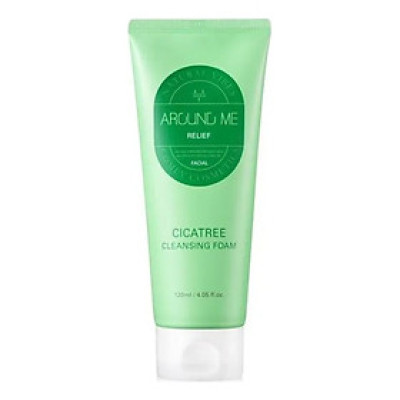 Sữa rửa mặt rau má làm sạch dịu nhẹ dành cho da nhạy cảm dễ mẩn đỏ và khô Around Me Cicatree Cleansing Foam 120gr