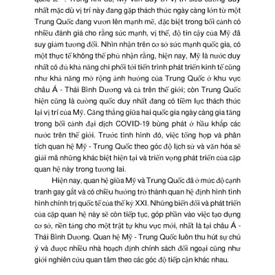 Quan Hệ Mỹ-Trung Quốc - Thăng Trầm Theo Dòng Lịch Sử, Văn Hóa