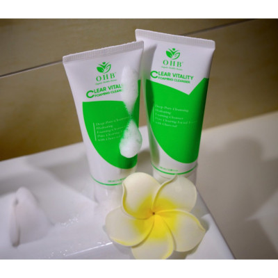 Sửa rửa mặt Clear Vitality Foaming Cleanser OHB MADE IN KOREA - 100ml - Thải độc lỗ chân lông, Tẩy tế bào chết bằng than