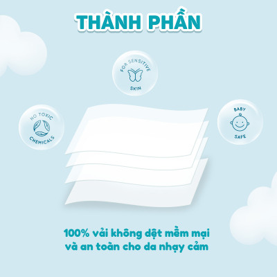Combo 03 túi Khăn khô đa năng EcoWipes cho bé 600/900G không chất huỳnh quang không mùi không parabens