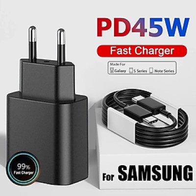 Bộ sạc siêu nhanh type C 45W gồm đầu sạc và cáp cho điện thoại SAMSUNG Galaxy S21 S22 S23 S24 máy tính bảng - miếng lót chuột