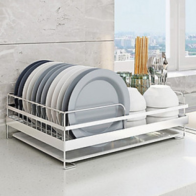 Kệ chén 1 tầng đa năng inox 304 kèm ống đũa Hobby home decor KC1