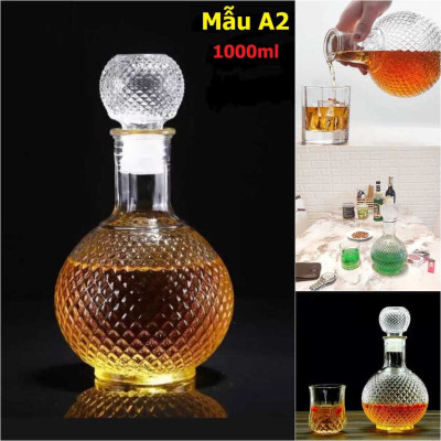 Chai Đựng Rượu Thủy Tinh (combo 3 cái) – Vỏ Chai Rượu Đẹp - Bình đựng rượu độc lạ (A1, A2 , B2)