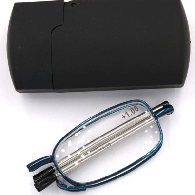 Kính lão gọng xếp 868 màu xanh tròng lão 1 độ_nữ