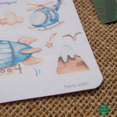 Sticker thiết kế - sticker sheet air transport - trang trí sổ tay, nhật kí bullet journal - uni036