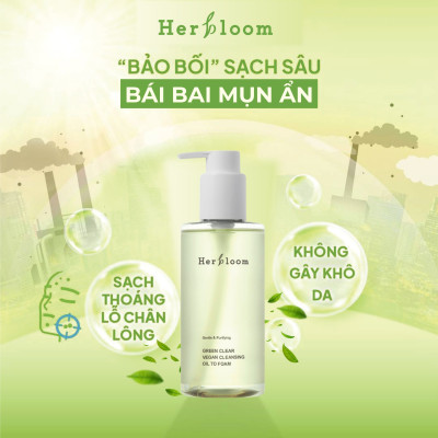 Sữa Rửa Mặt Herbloom Kiêm Tẩy Trang Green Clear Vegan Cleansing Oil to Foam (2in1) 200ML