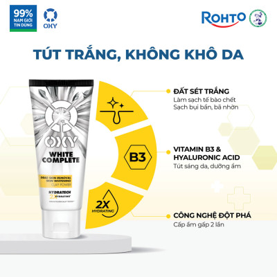 Kem Rửa Mặt Tút Sáng Từ Đất Sét Trắng Oxy White Complete (100g)