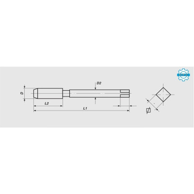 Mũi taro thẳng Volkel M 14 x 2.0