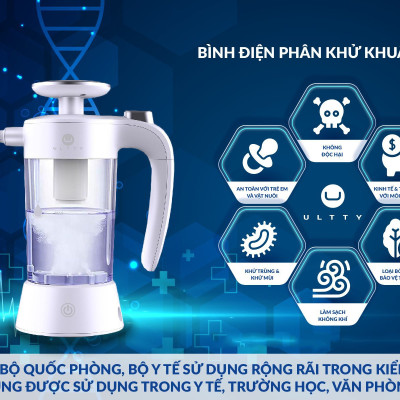 Bình điện phân diệt khuẩn Ultty – Sản xuất Anolyte - Hàng chính hãng