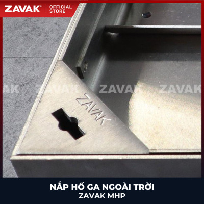 Nắp hố ga ngoài trời inox ZAVAK MHP-AA50 / KT 50x50cm, lát gạch tối đa 2cm/ tải 960kg