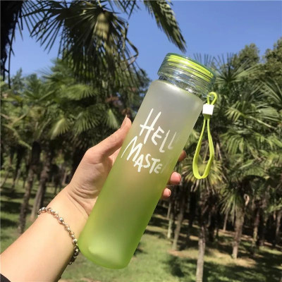Bình Nước Thủy Tinh In Chữ Hello Master 400ML Có Dây Xách - Bình Nước Thủy Tinh Hello Master (Màu Ngẫu Nhiên)