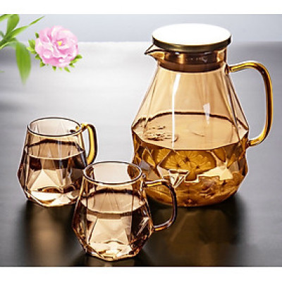 BỘ BÌNH ĐỰNG NƯỚC THỦY TINH CHỊU NHIỆT CAO CẤP KÈM 6 CỐC - VD81