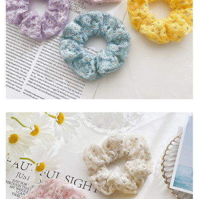 Dây buộc tóc Vintage srunchies thêu hoa dễ thương HD141