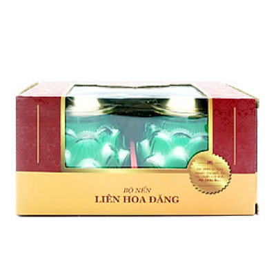 Bộ nến LIÊN HOA ĐĂNG - Hộp 2 hũ nến thơm hình hoa sen Lucky Prayer FTRAMART EDC0788 (Lựa chọn màu)