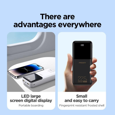 Sạc Dự Phòng Pisen Quick Semi - Mirror 22.5W 20000mAh - Màu Đen