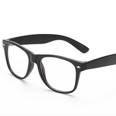 Gọng Kính Unisex Mắt Vuông Gọng Nhựa Đen Cổ Điển (Màu Đen)