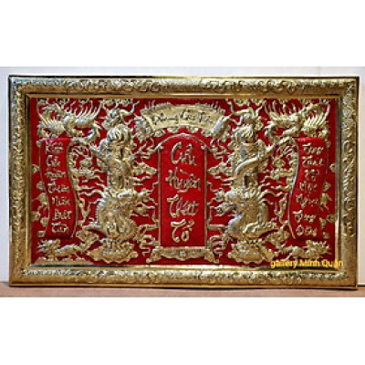 Liễng thờ gia tiên bằng đồng vàng liền khối – Cửu Huyền Thất Tổ 