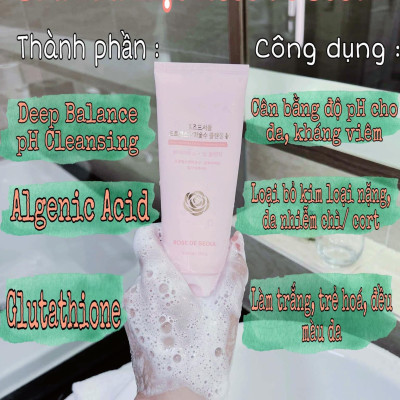 Sữa rửa mặt Rose de Seoul Hàn Quốc 150g hạn 2025