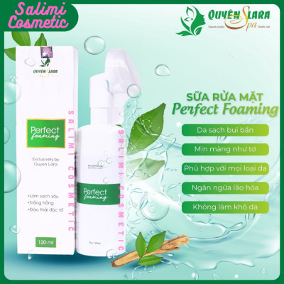 Sữa Rửa Mặt Sạch Mụn PERFECT FOAMING 120ml, Làm Sạch Sâu, Có Đầu Cọ Massage Tạo Bọt, Trắng Hồng, Đào Thải Độc Tố