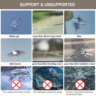 Kính vỡ lại lành, Keo dán kính ô tô phục hồi vết nứt rạn như mới mà khồng cần thay thế