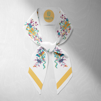 Khăn lụa tơ tằm Twilly thiết kế Tuệ