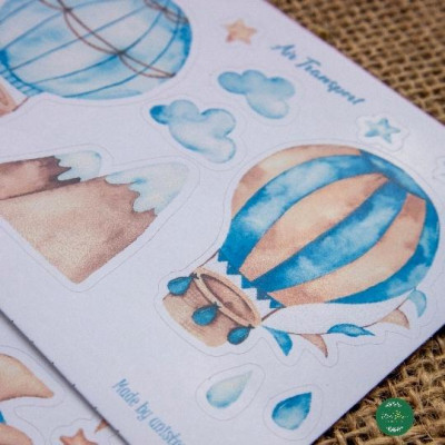 Sticker thiết kế - sticker sheet air transport - trang trí sổ tay, nhật kí bullet journal - uni036