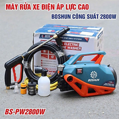 Máy rửa xe Boshun Áp lực cao 160 Bar - Công Suất lớn 2800W - BS-PW2800W - Có Áp Chống Giật, Chống Cháy- Bảo Hành Chính Hãg 6 tháng
