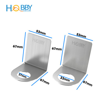 Bộ 2 móc treo cổ chai nước rửa tay dầu gội inox 304 mẫu dán HOBBY Home Decor MTDG