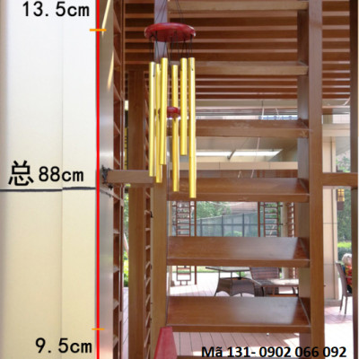 Chuông gió phong thuỷ 5 thanh màu vàng và màu trắng (tuỳ chọn)