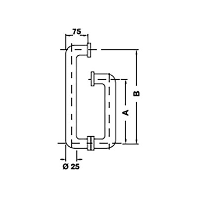Tay nắm phòng tắm kính Hafele, 275x425mm - 903.04.151