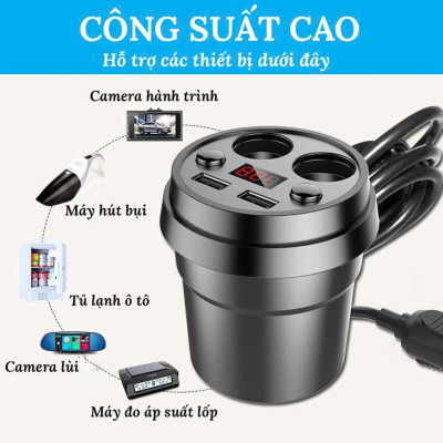 X25 Mẫu Mới: Bộ Chia Cốjc Tẩju Sạc ÔTô 12v-24v 3.1A với Hiển Thị Điện Áp và 2 Cổng USB Sạjc Nhanh, ĐÈN TRANG TRÍ , ĐỒNG HỒ TREO TƯỜNG