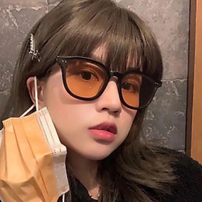 Kinh Màu Vàng Mắt Tròn Gọng Nhựa Phong cách Ulzzang Hàn Quốc