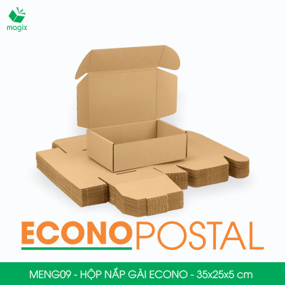 MENG09 - 35x25x5 cm - 20 Hộp carton nắp gài đóng hàng giá rẻ, hộp gói hàng, hộp quà thời trang