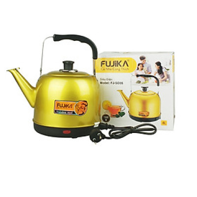 Ấm siêu tốc Fujika dung tích 4L đến 5L thân ấm inox phun sơn tĩnh điện chịu nhiệt, công suất 1500W, Màu ngẫu nhiên-hàng chính hãng