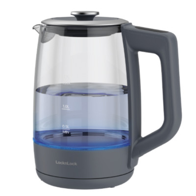 Ấm đun siêu tốc 5 mức nhiệt LocknLock Smart glow glass electric kettle 1.7L EJK276GRY - Hàng chính hãng