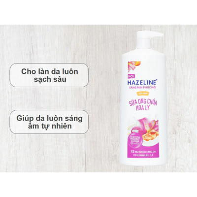 Sữa tắm dưỡng thể thiên nhiên trắng sáng da Hazeline 1KG - Sữa ong chúa hoa ly