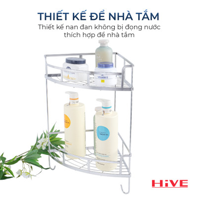 Kệ tam giác 2 tầng treo tường HiVE Inox 304