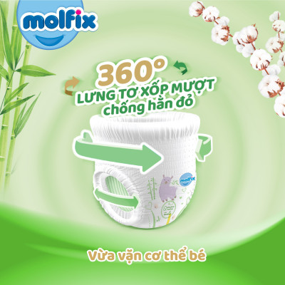 Combo 3 Tã/bỉm quần Molfix Thiên nhiên Super Jumbo M60/L52/XL42/XXL38