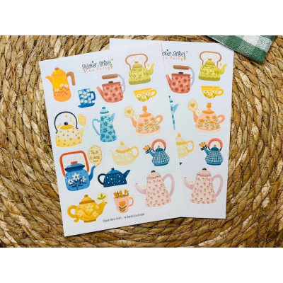 Sticker sheet tea party - chuyên dán, trang trí sổ nhật kí, sổ tay | Bullet journal sticker