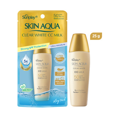 Sữa Chống Nắng Dưỡng Da & Trang Điểm Nhẹ Sunplay Skin Aqua Clear White CC Milk SPF50 25g