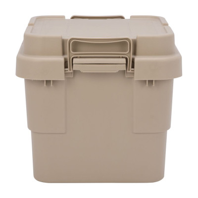 Thùng lưu trữ, hộp đựng đồ đa năng bằng nhựa PP cao cấp 30L HULKER NEW màu KAKI | Index Living Mall