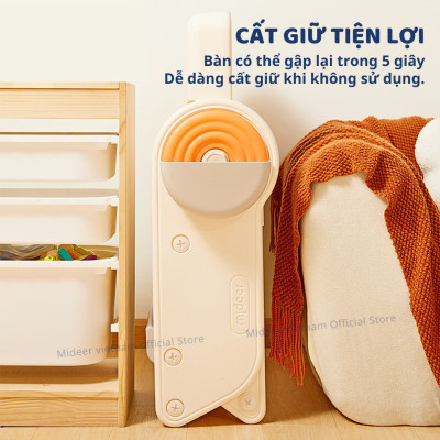 Bàn đồ chơi gấp gọn đa năng kèm bảng nam châm và ghế ngồi  Mideer Multifunctional Block Table