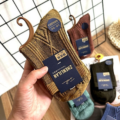 5 đôi tất nam cổ trung 100% cotton