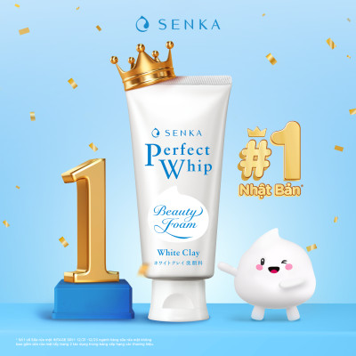 Sữa Rửa Mặt Tạo Bọt Chiết Xuất Đất Sét Trắng Senka Perfect White Clay New 14840 (120g)