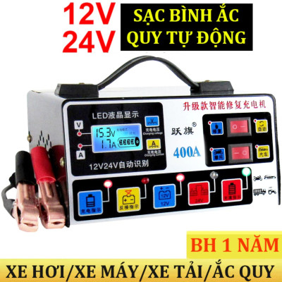 Sạc Ắc Quy Ô Tô & Xe Máy Pluse 400A: Thông Minh, Tự Ngắt Khi Đầy, Khử Sulfat & Bảo Dưỡng Ắc Quy Loại Tốt