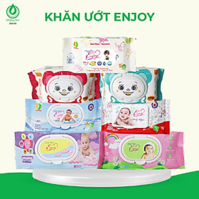 Khăn ướt baby ENJOY mềm mại, dưỡng ẩm, tiện dụng, đạt chuẩn sức khỏe SGS - Gói 20/50/80 tờ